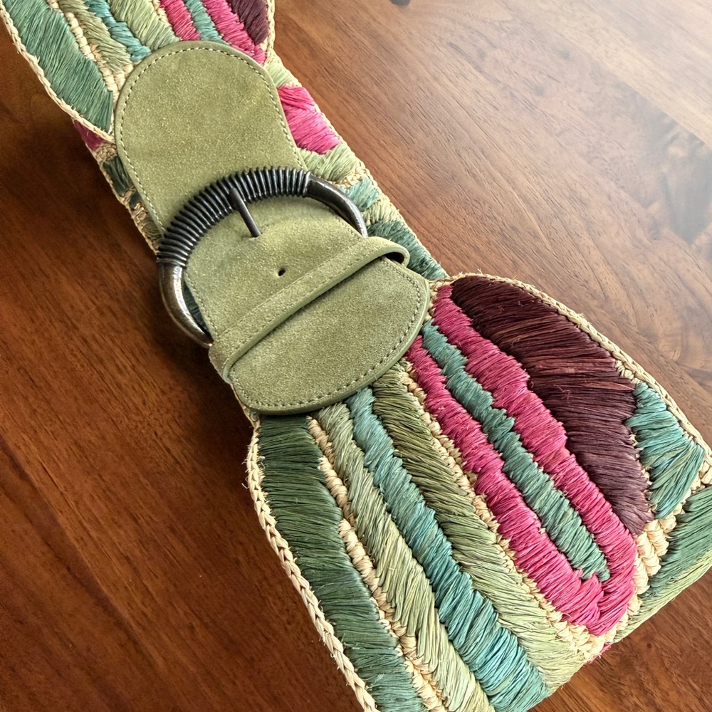 Sezane Carlie Belt Vert Multi - Size 90 - Picture 2 of 6